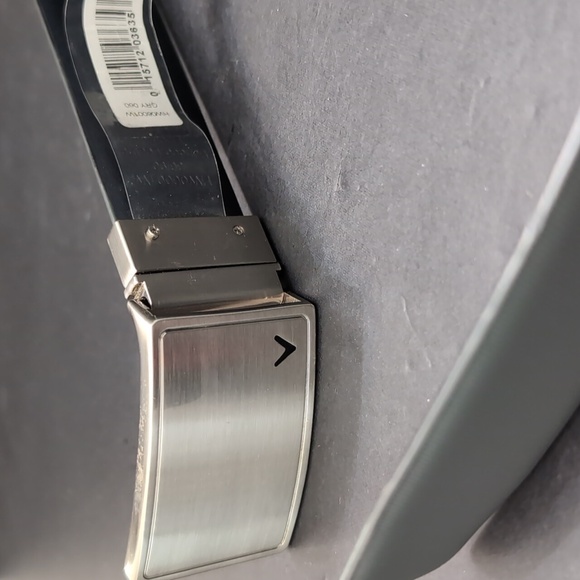 Callaway Men's Gray Reversible Leather Belt with Metal Buckle,Size 36. - Picture 4 of 10